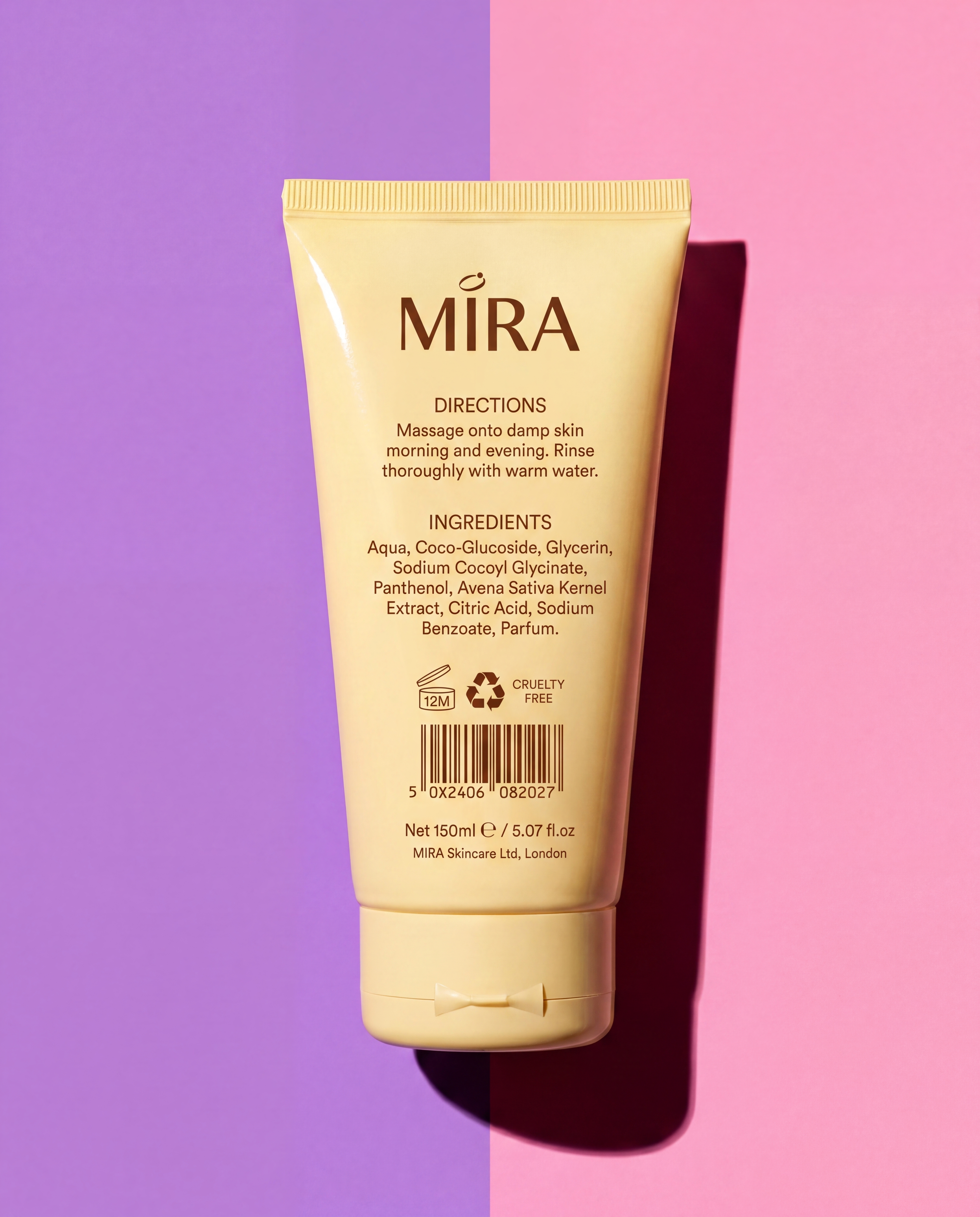 Mira Skin cleanser gel, back view